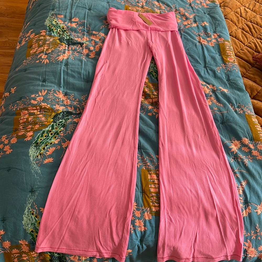 SKIMS Bubblegum fold over ribbed leggings